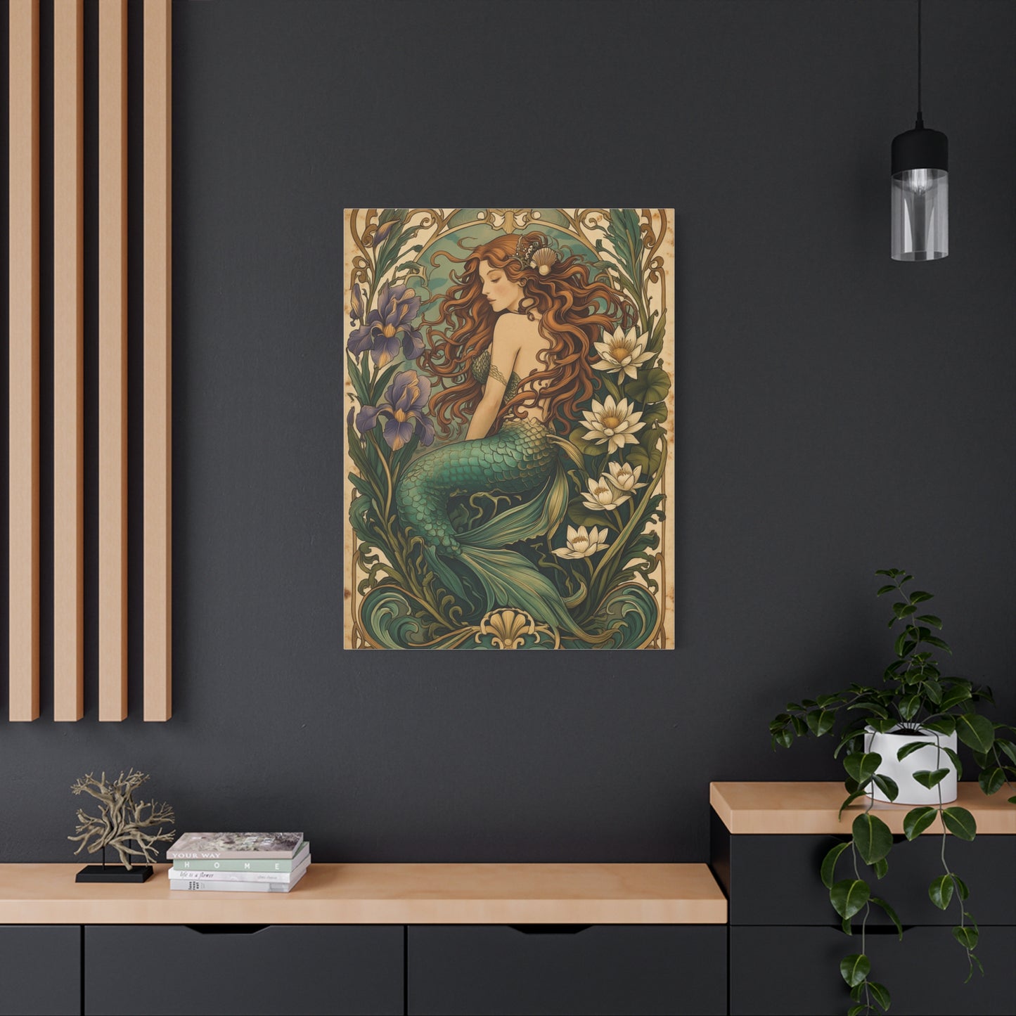 Art Nouveau Floral Mermaid Elegance Wall Art & Canvas Print