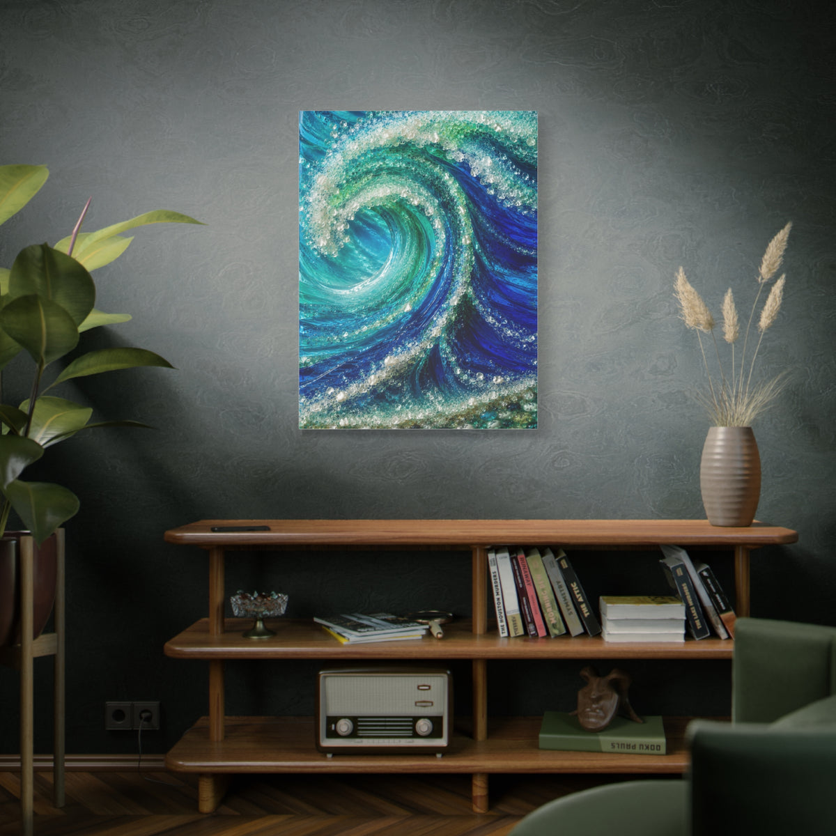 Crystal Ocean Curl Glass Texture Wall Art & Canvas Print