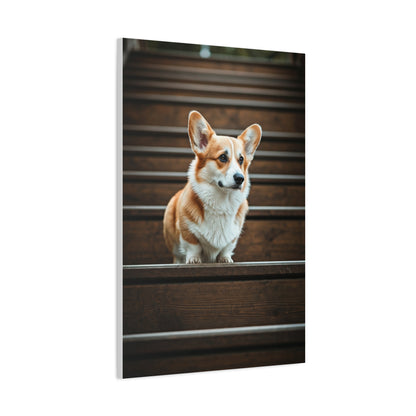 Stairway Corgi Charm Wall Art & Canvas Print