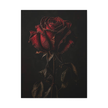 Dark Crimson Rose Still Life Wall Art & Canvas Print