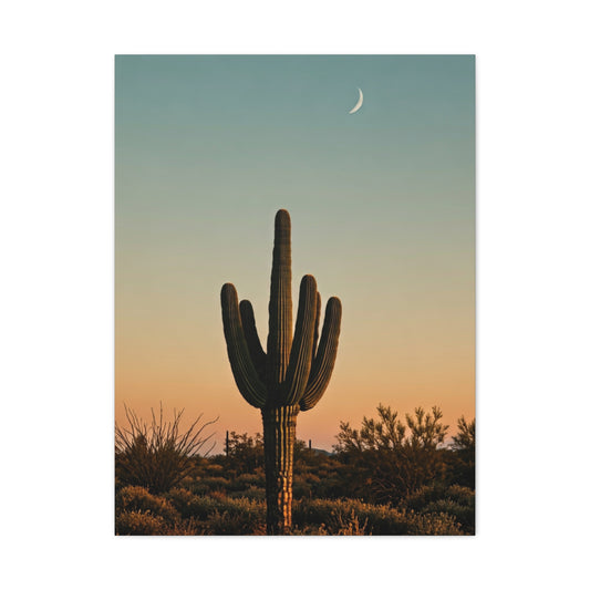 Solitary Saguaro Under Open Desert Sky Wall Art & Canvas Prints