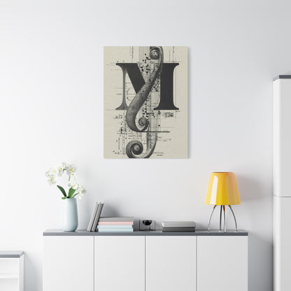 Musical Serif Monogram Illustration Wall Art & Canvas Print