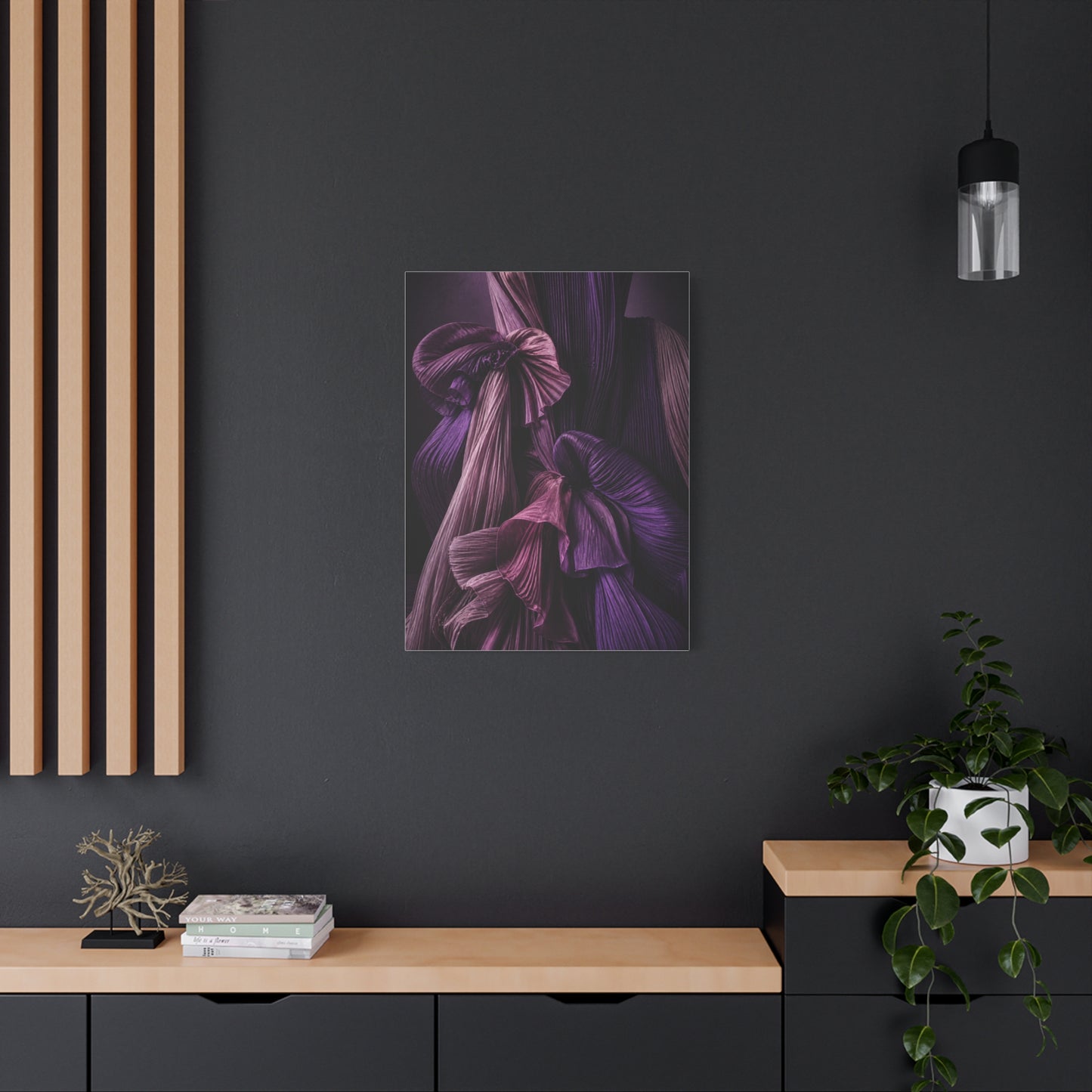 Pleated Silk Sculptural Textile Wall Art & Canvas Print