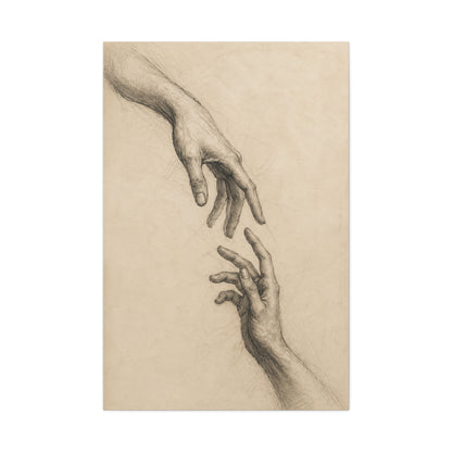 Expressive Hands Charcoal Study Wall Art & Canvas Print