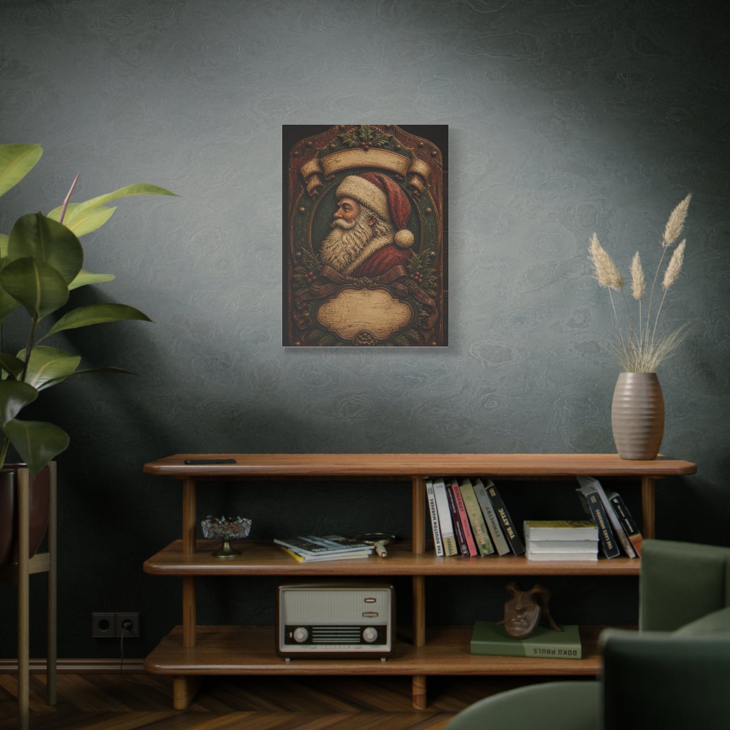 Heirloom Santa Wooden Plaque Wall Art & Canvas Print