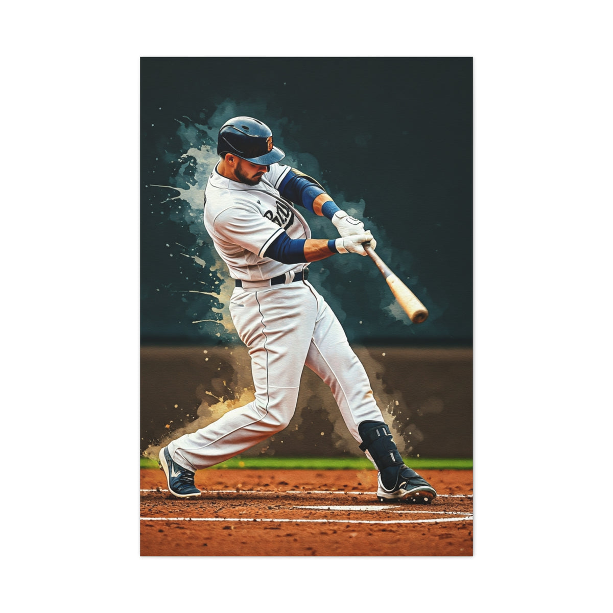 Home Run Swing Impact Baseball Wall Art & Canvas Prints