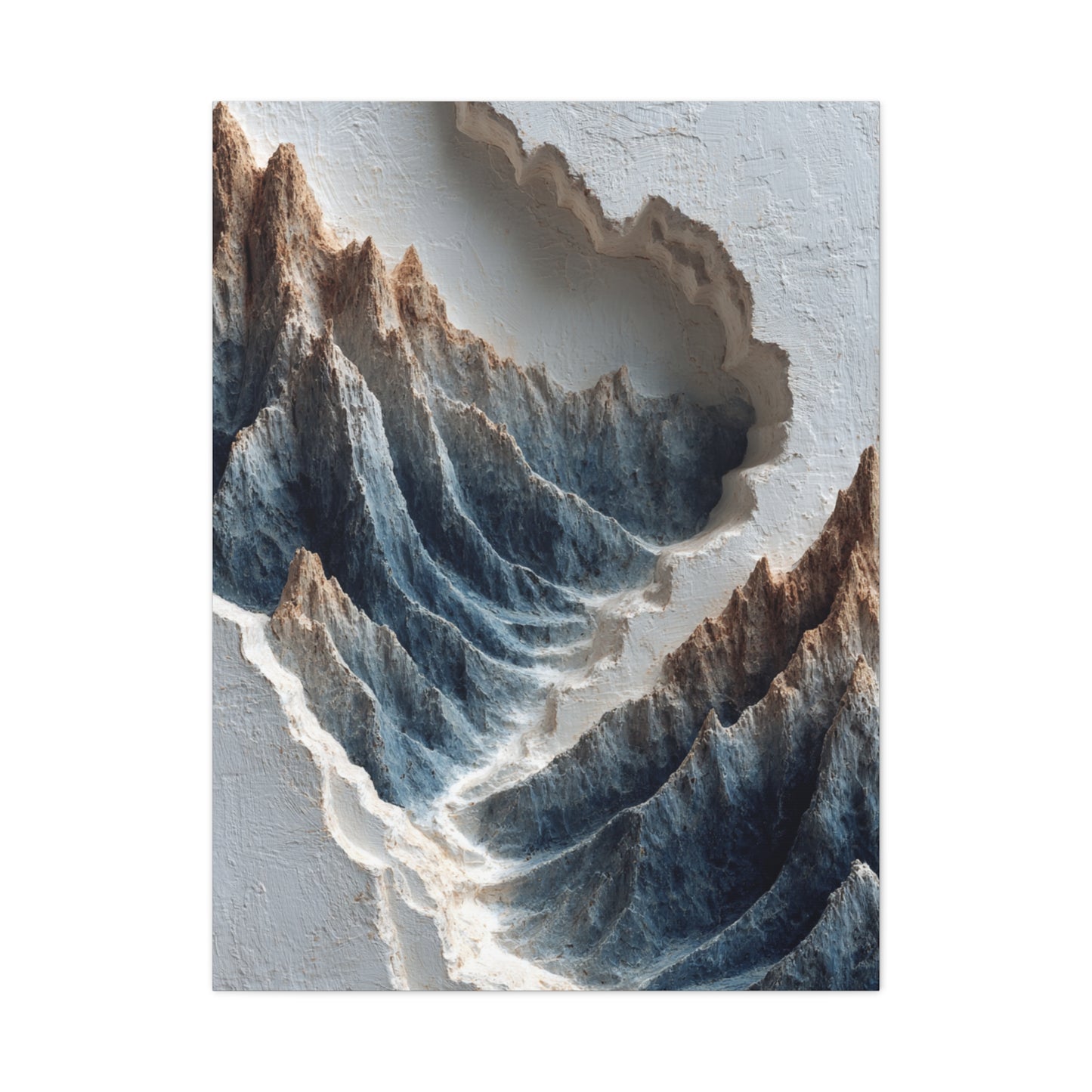 Sculpted Topographic Mountain Relief Wall Art & Canvas Print