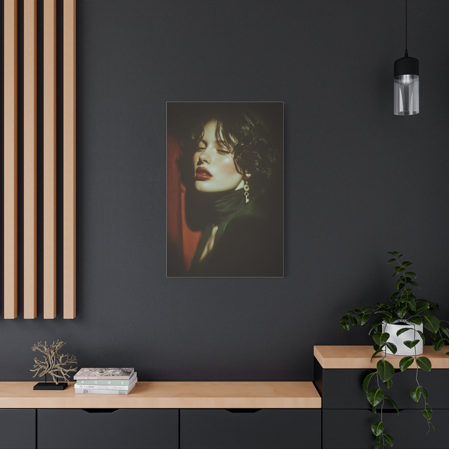 Vintage Key Noir Portrait Wall Art & Canvas Print