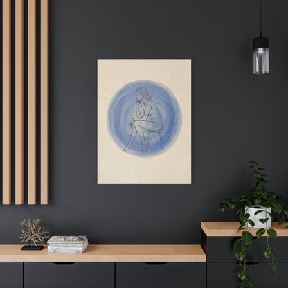 Minimal Thinker Line Art Composition Wall Art & Canvas Print