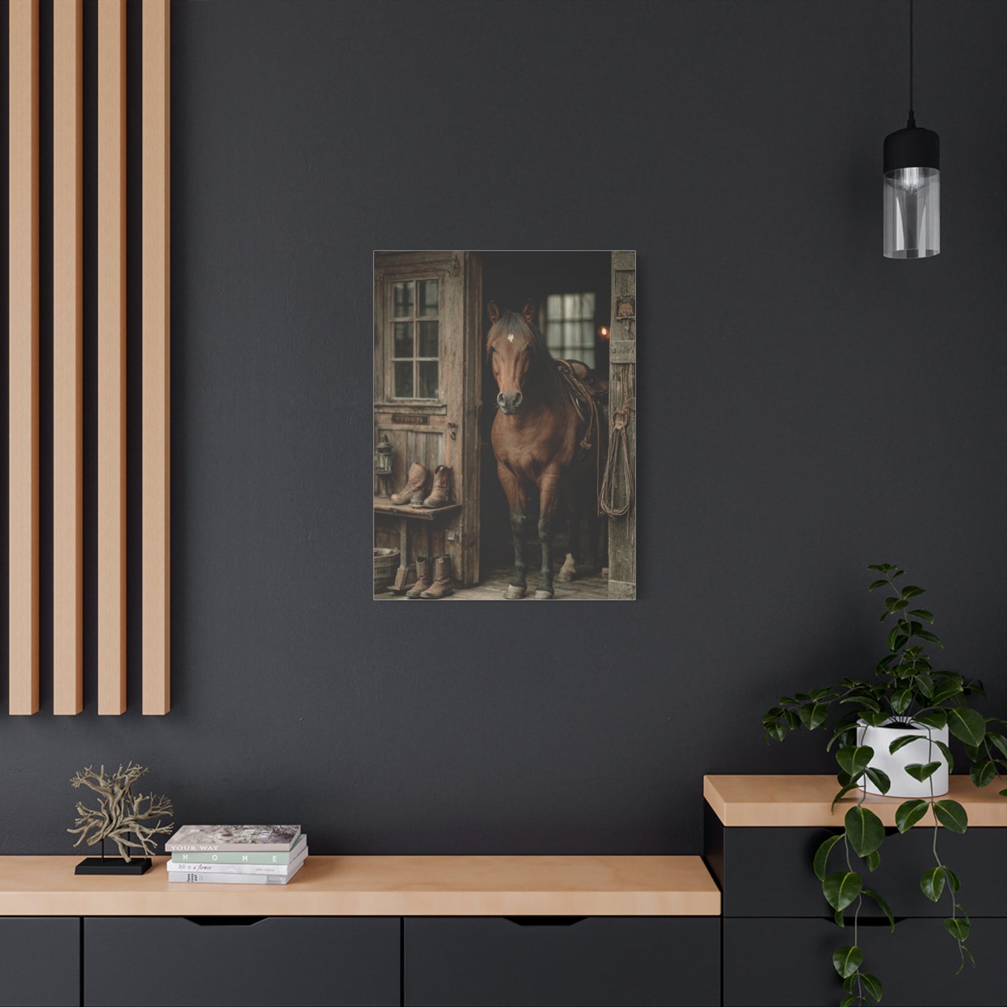 Rustic Stable Horse Portrait Wall Art & Canvas Print