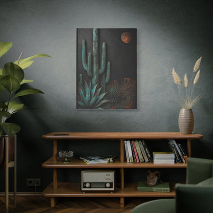 Turquoise Patina Desert Cactus Wall Art & Canvas Print