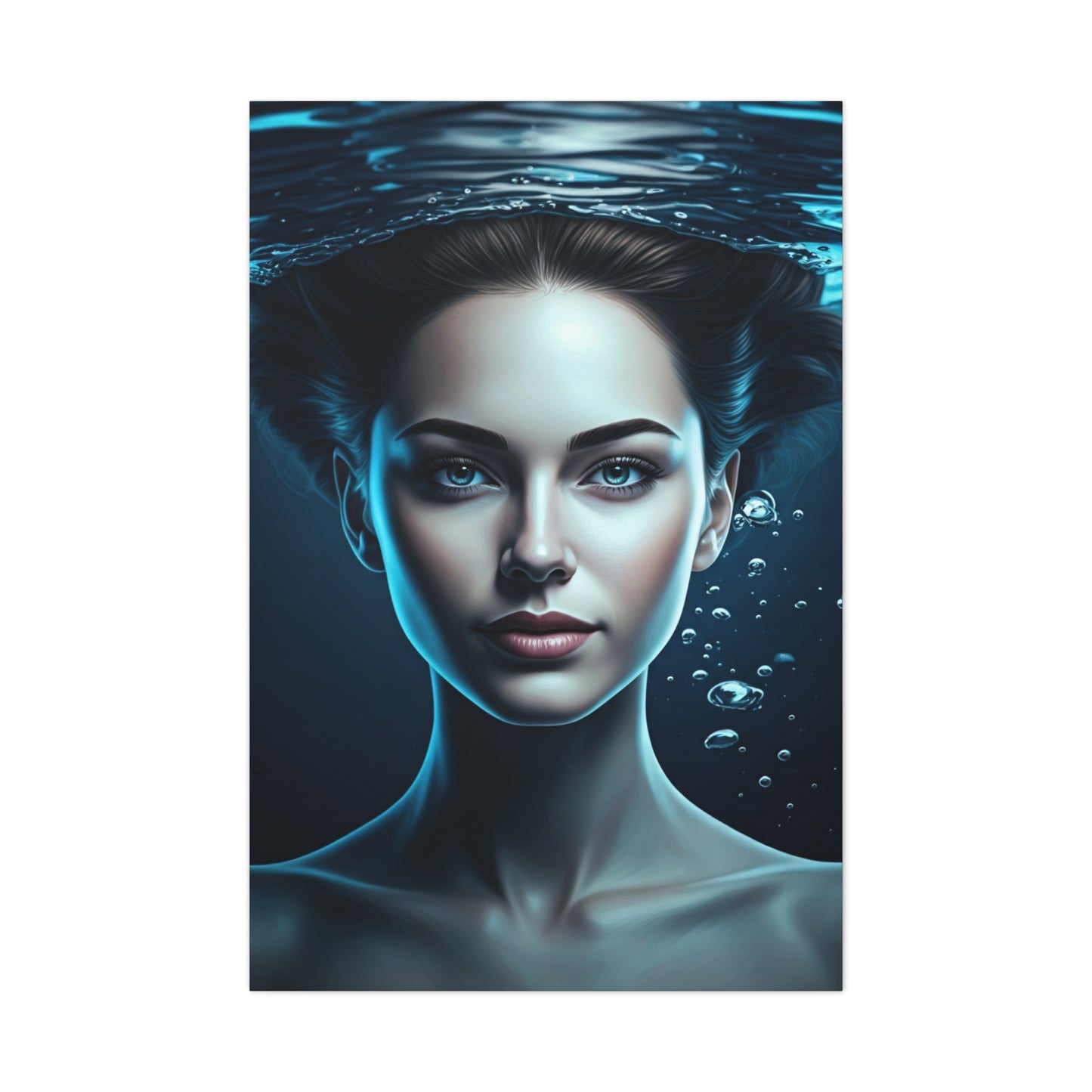 Underwater Woman Portrait with Floating Hair Wall Art & Canvas Prints