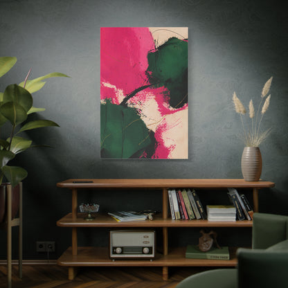 Bold Pink and Emerald Abstract Wall Art & Canvas Print