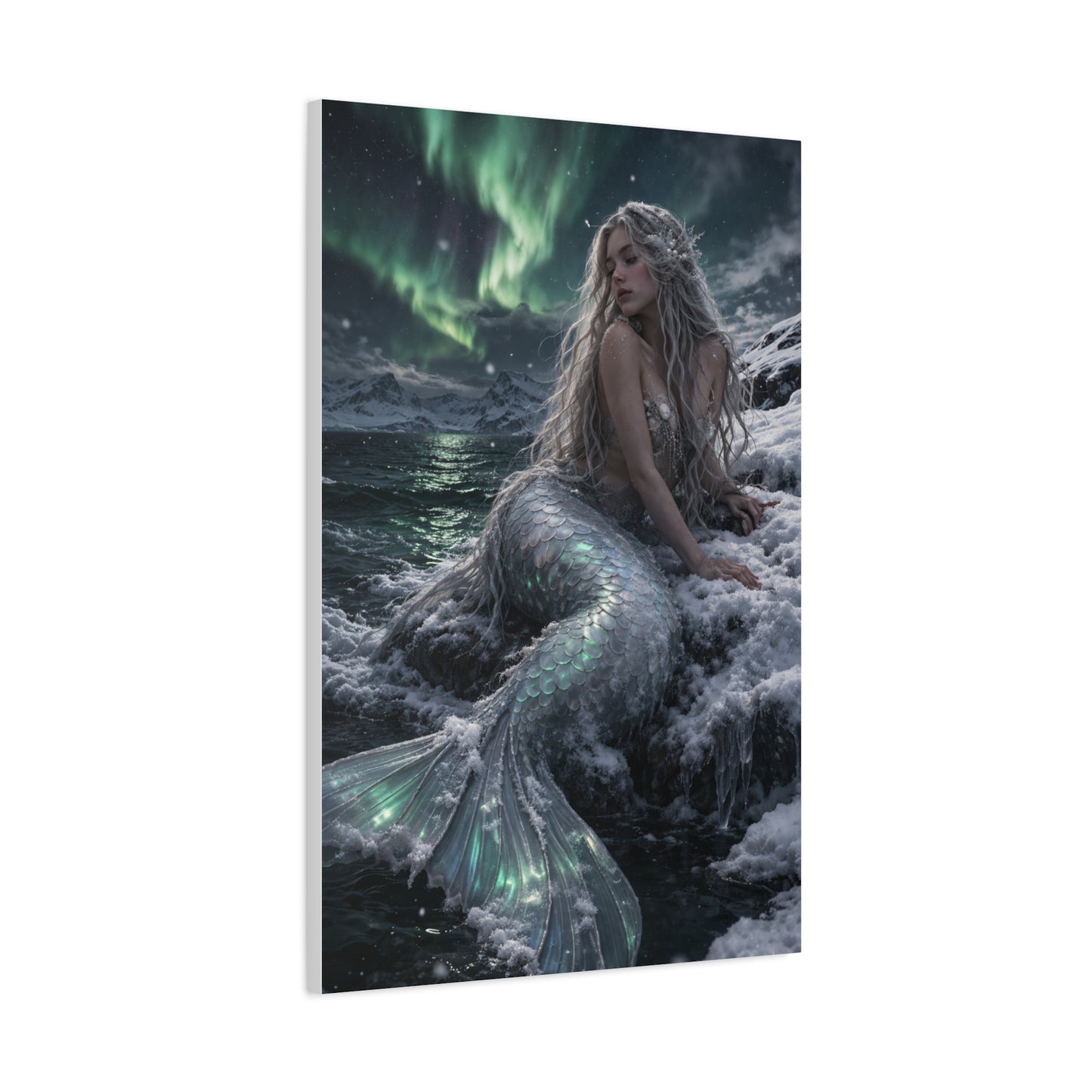 Arctic Aurora Mermaid Fantasy Wall Art & Canvas Print
