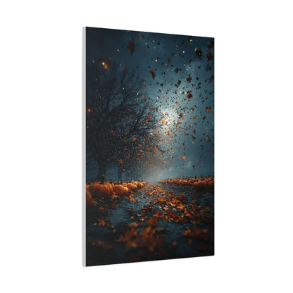 Autumn Leaf Storm Pumpkin Field Wall Art & Canvas Print