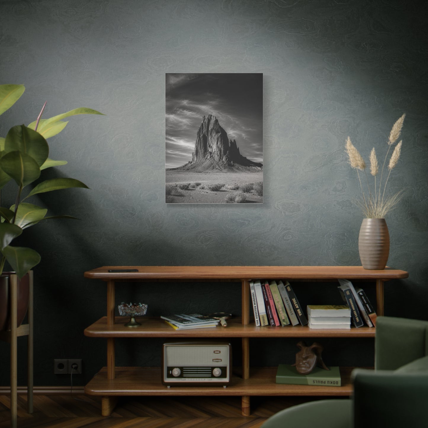 Desert Monolith Black and White Southwest Wall Art & Canvas Print