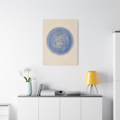 Minimal Thinker Line Art Composition Wall Art & Canvas Print