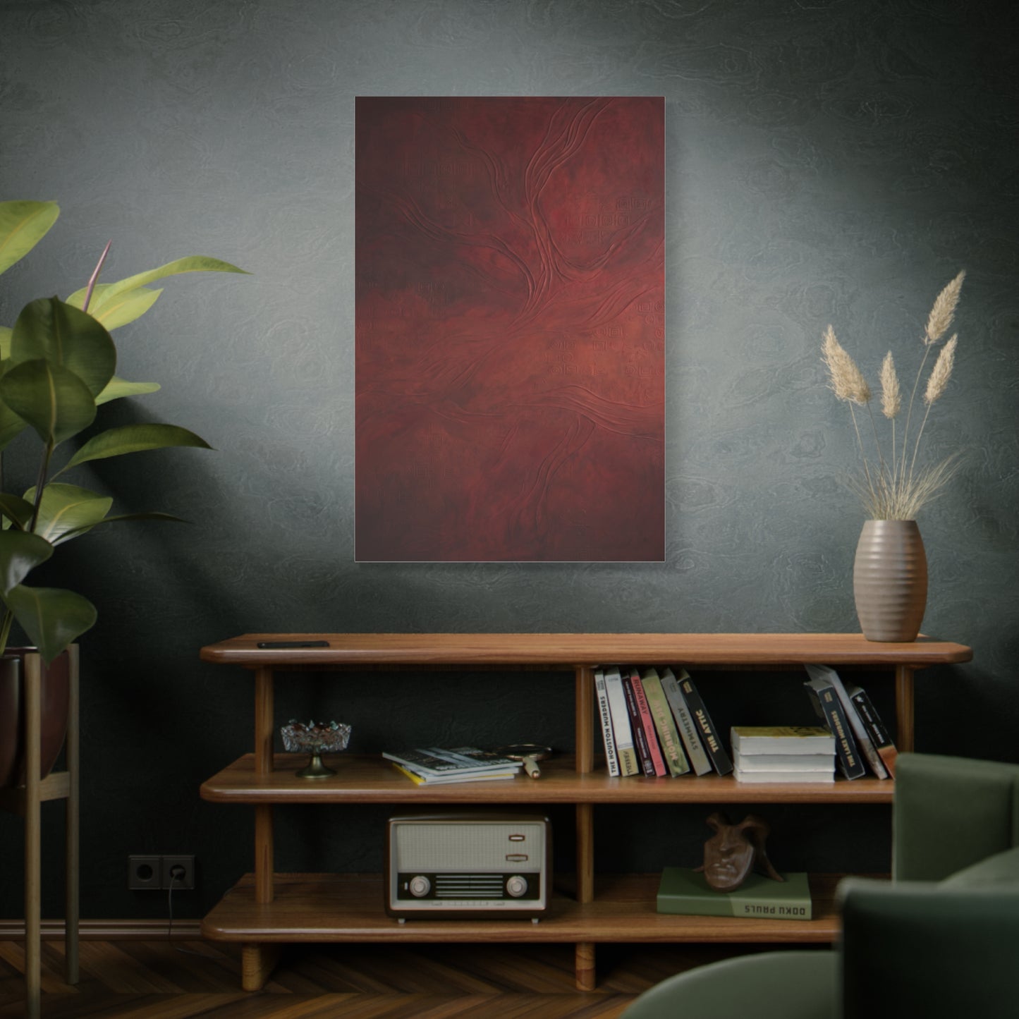 Earthy Red Wabi-Sabi Texture Abstraction Wall Art & Canvas Print