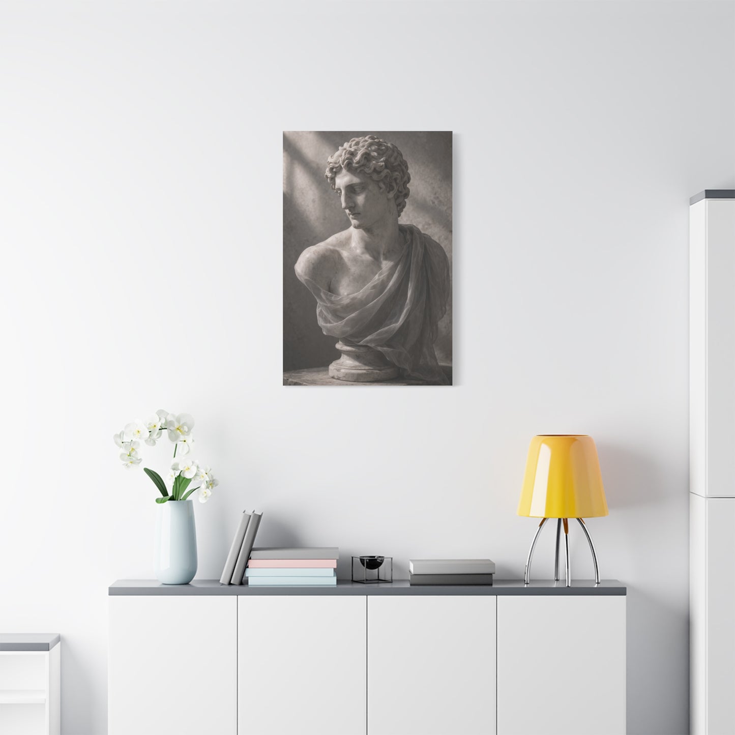 Classical Marble Bust Draped Wall Art & Canvas Print