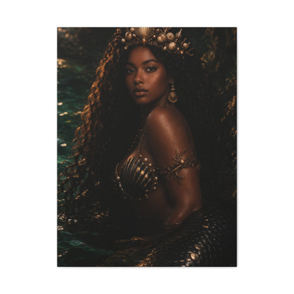 Regal Ocean Queen Mermaid Portrait Wall Art & Canvas Print