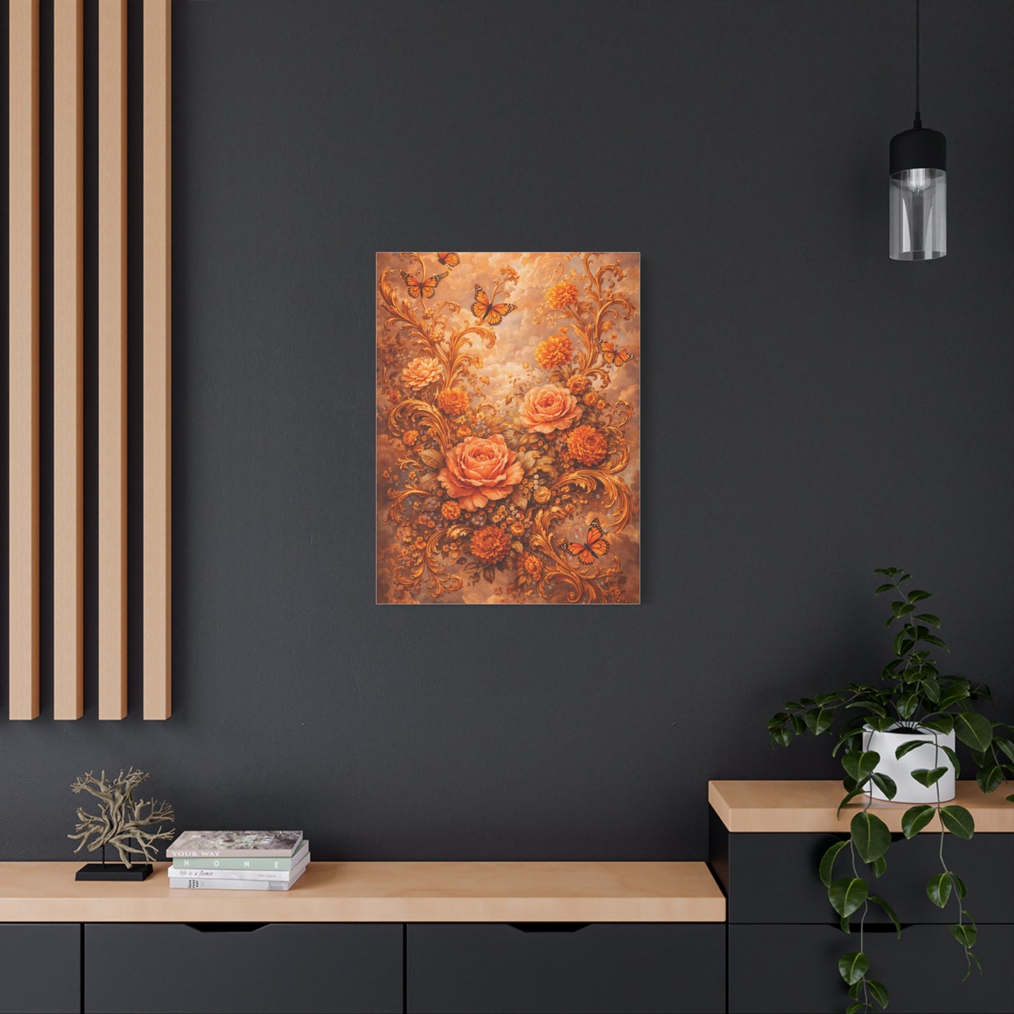 Baroque Orange Botanical Arrangement Wall Art & Canvas Print
