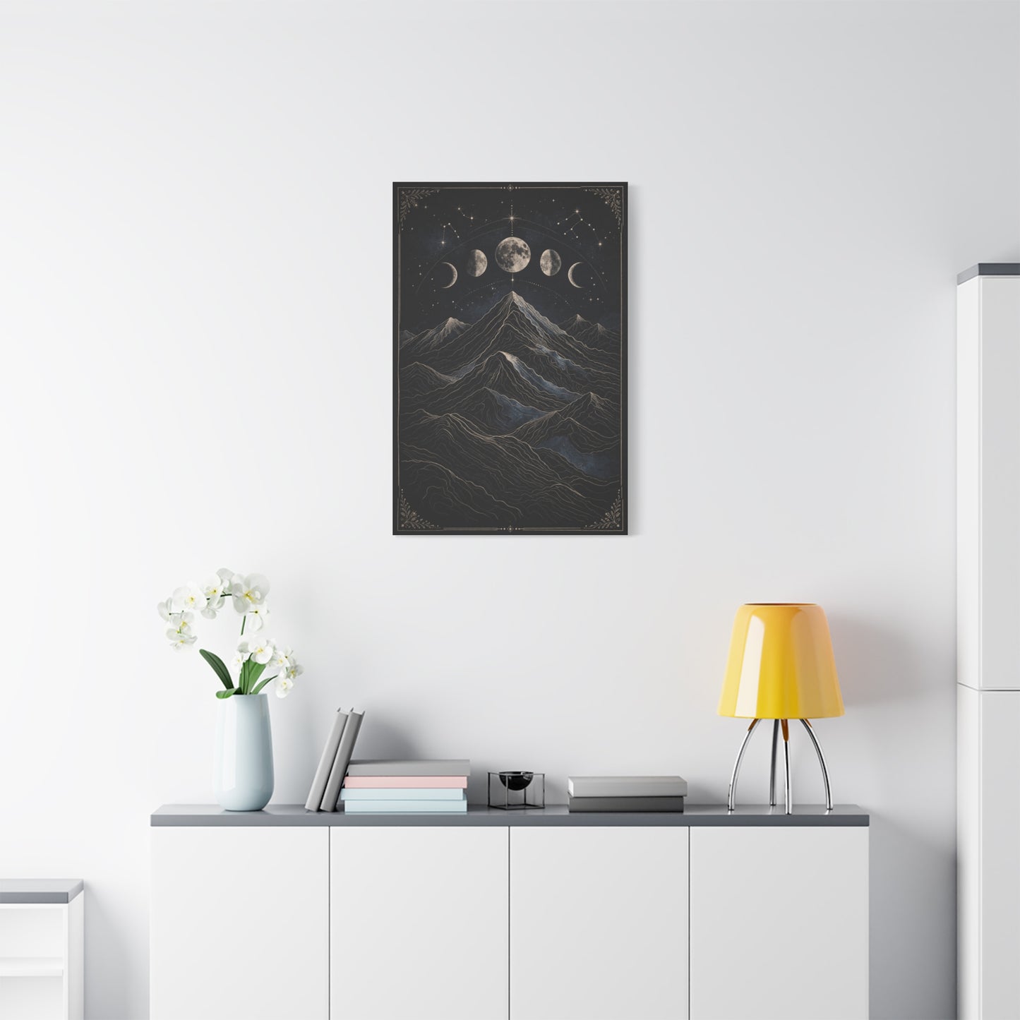 Mystical Moonlit Mountain Contours Wall Art & Canvas Print