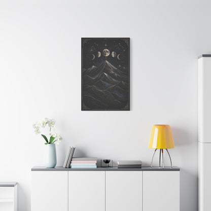 Mystical Moonlit Mountain Contours Wall Art & Canvas Print
