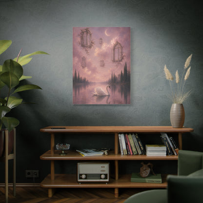 Surreal Swan & Floating Windows Dreamscape Wall Art & Canvas Print