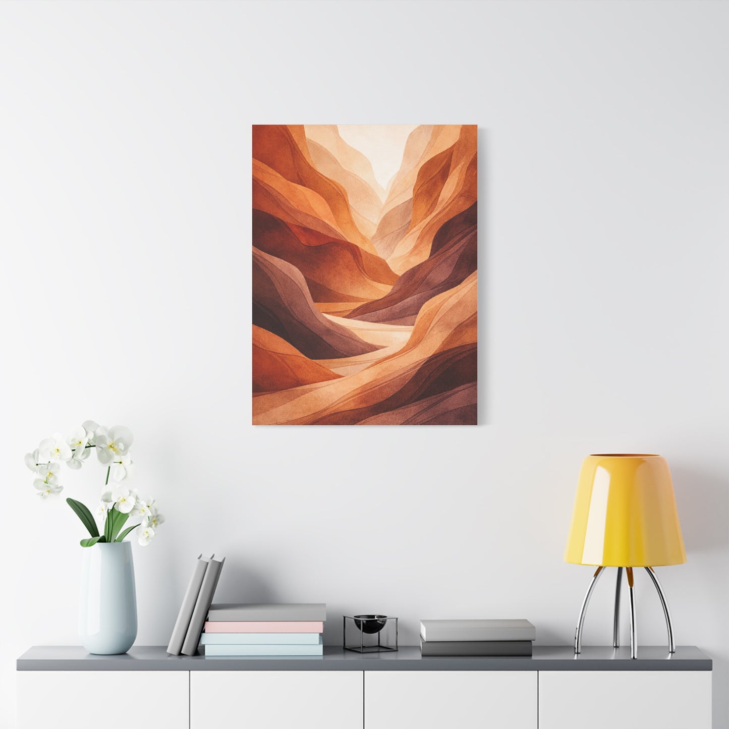 Terracotta Canyon Abstract Landscape Wall Art & Canvas Print