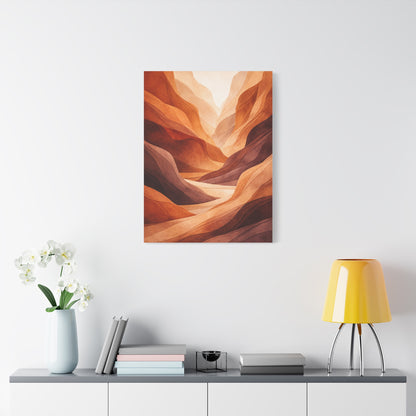 Terracotta Canyon Abstract Landscape Wall Art & Canvas Print