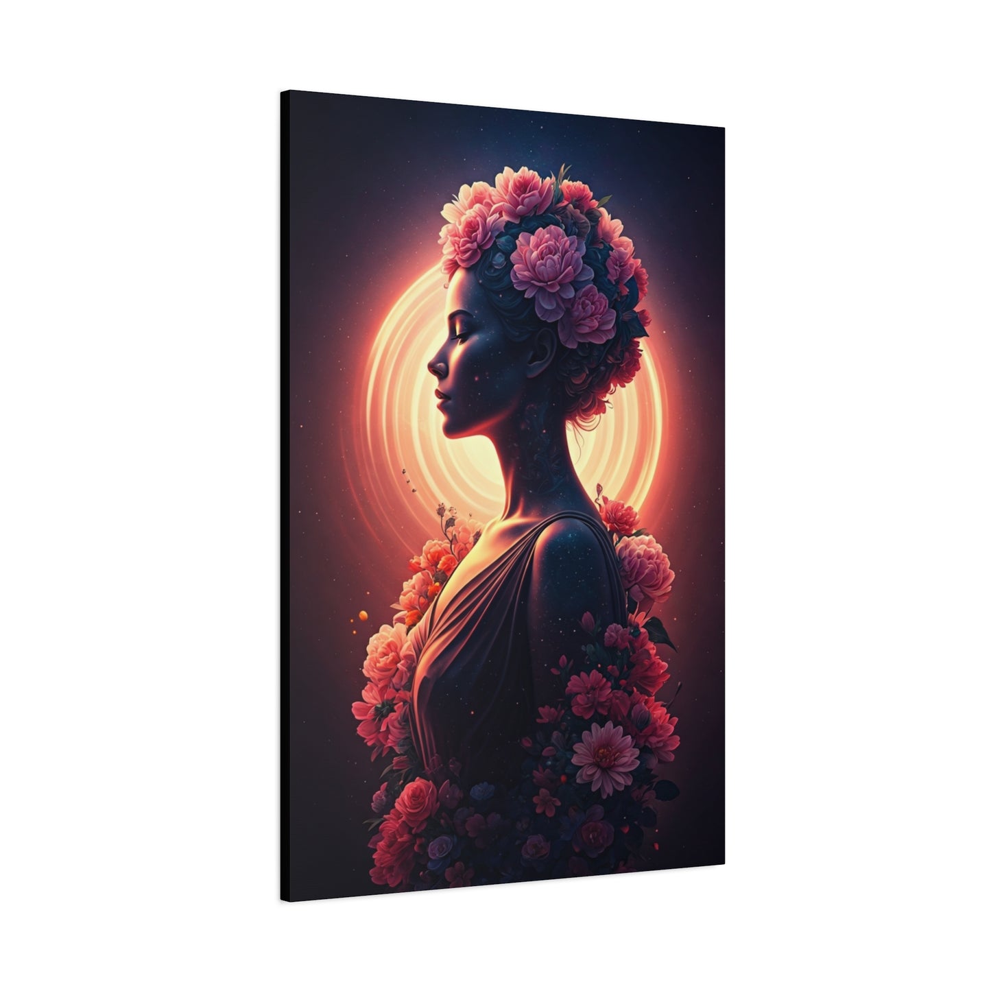 Floral Aura Woman Portrait Wall Art & Canvas Prints