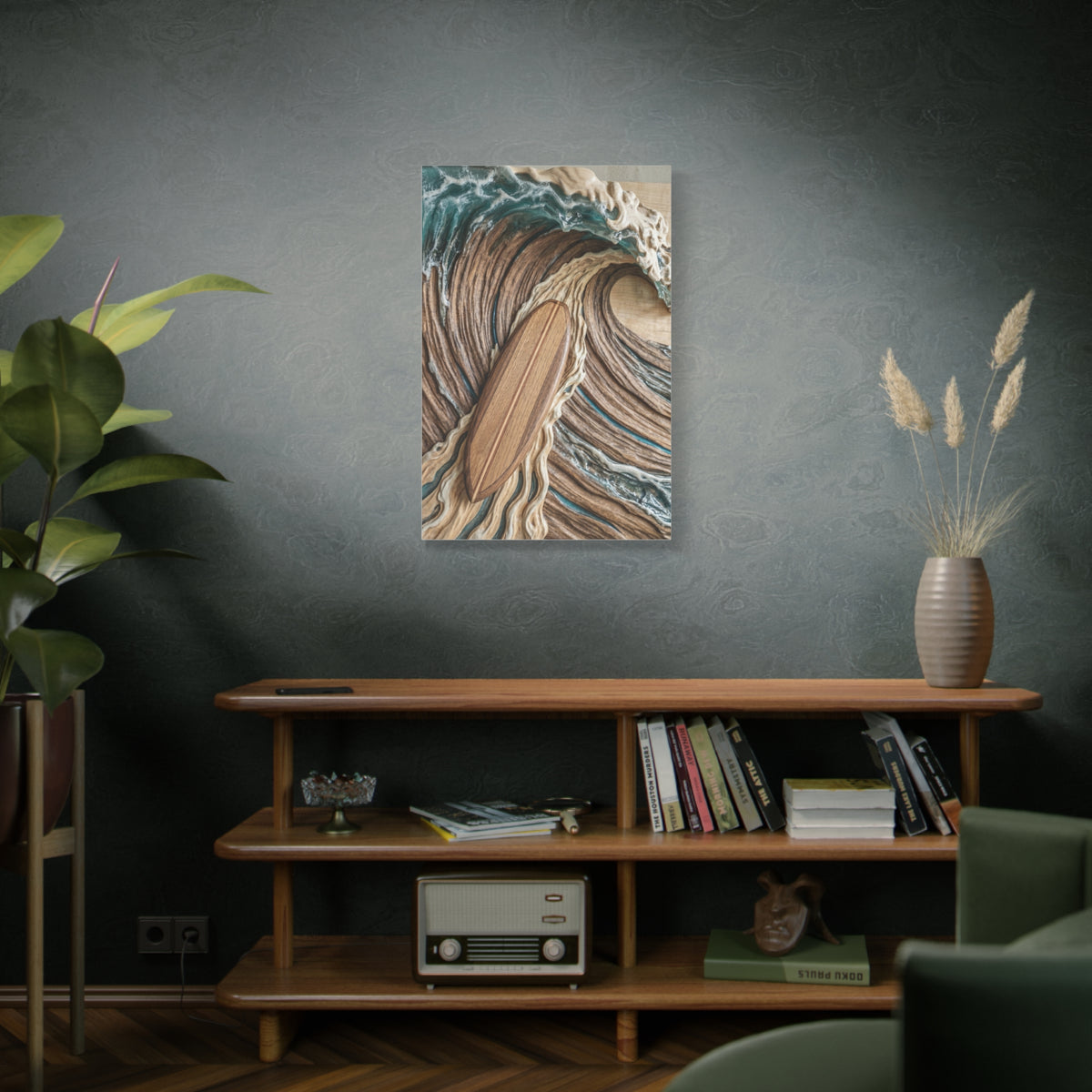 Surfboard Carved Barrel Wave Perspective Wall Art & Canvas Print