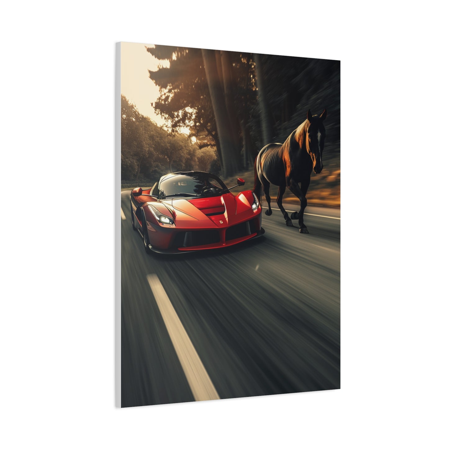 LaFerrari & Stallion Motion Power Wall Art & Canvas Print