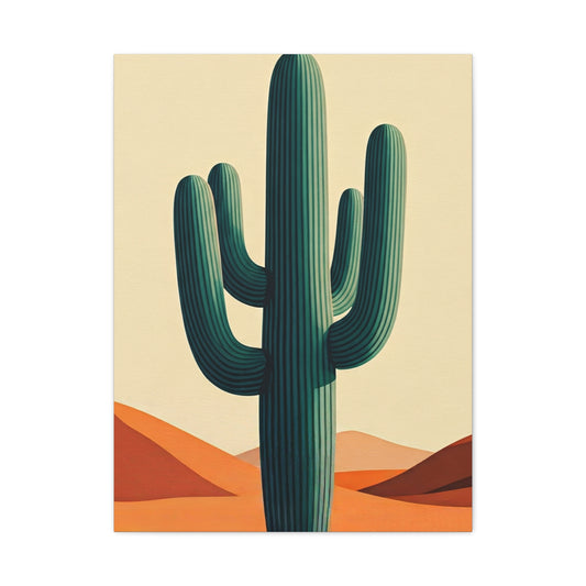 Minimalist Desert Saguaro Landscape Illustration Wall Art & Canvas Prints