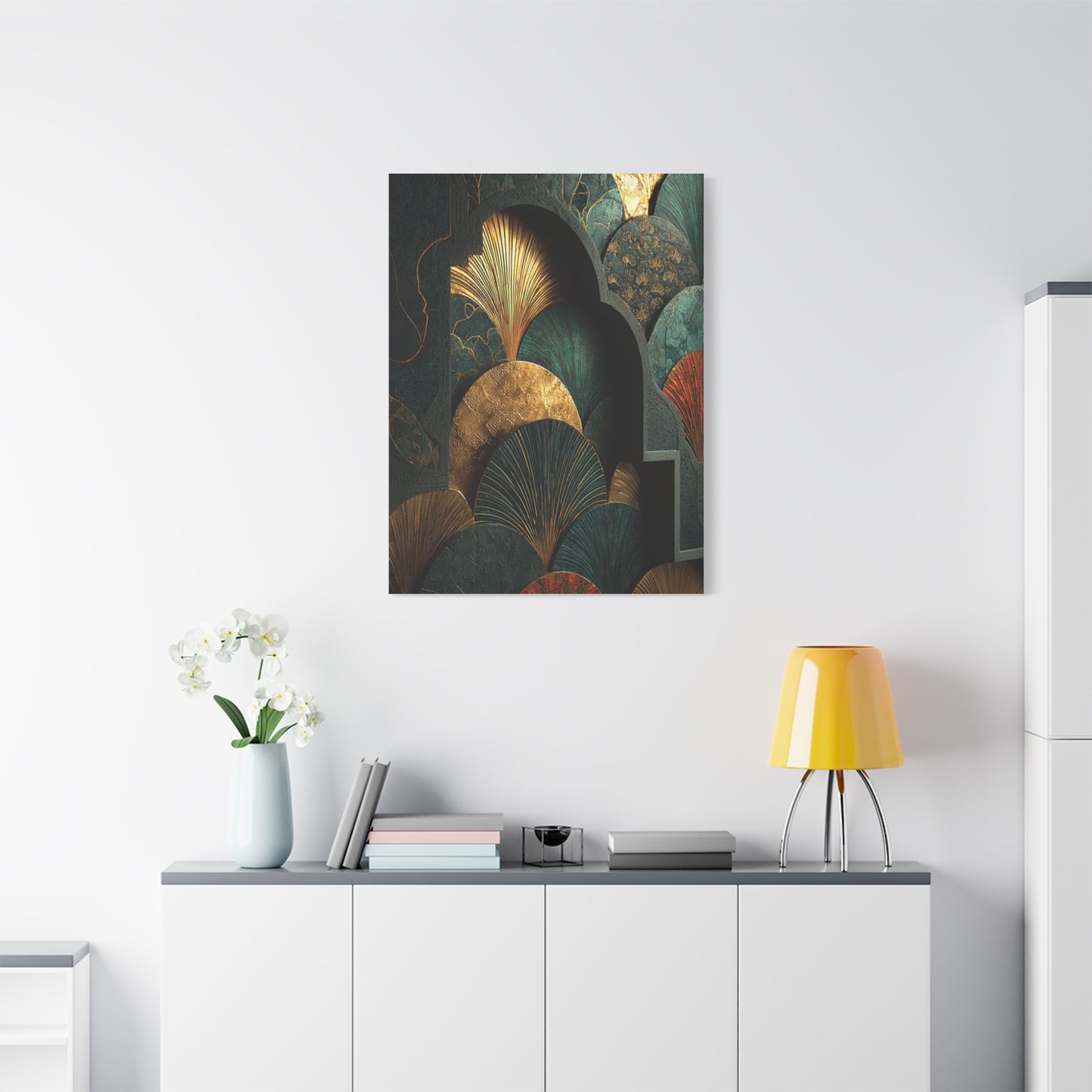 Emerald Art Deco Architectural Wall Art & Canvas Print