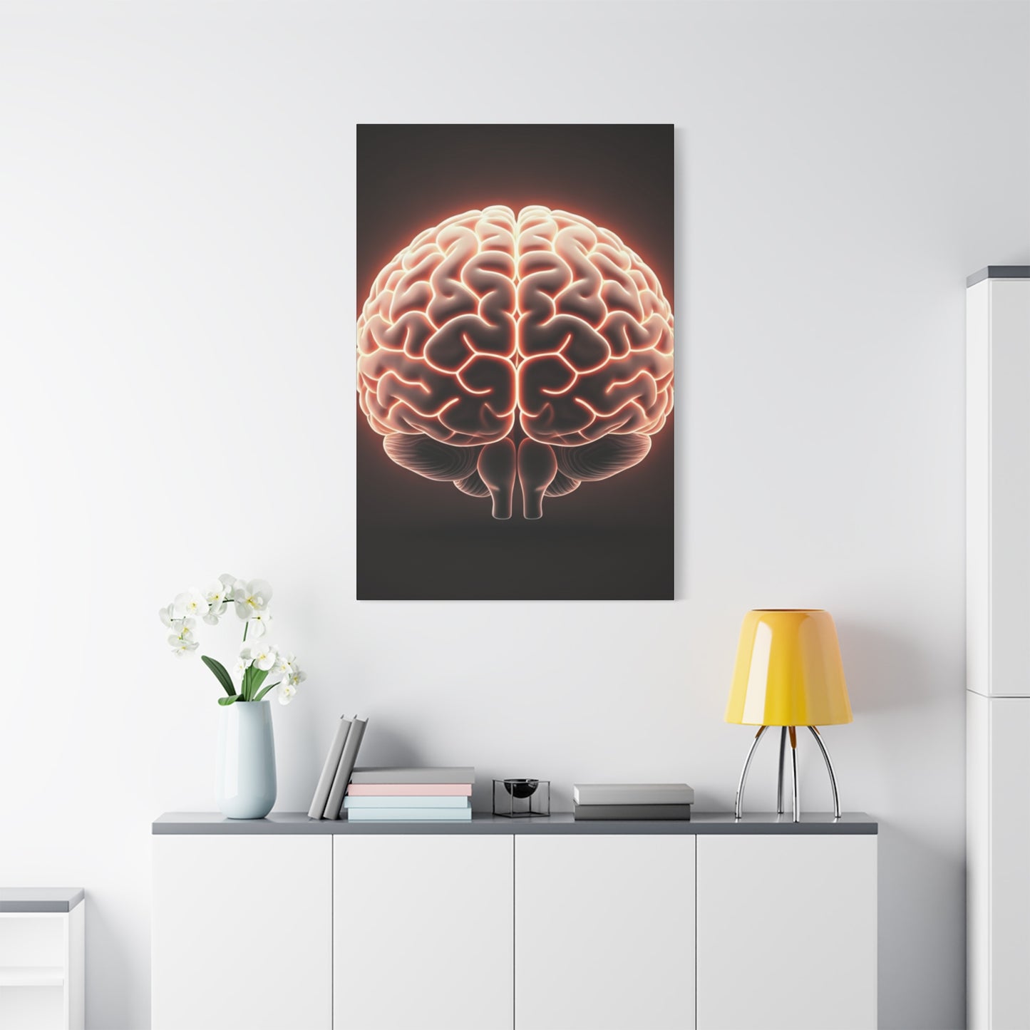 Illuminated Human Brain Wall Art & Canvas Prints