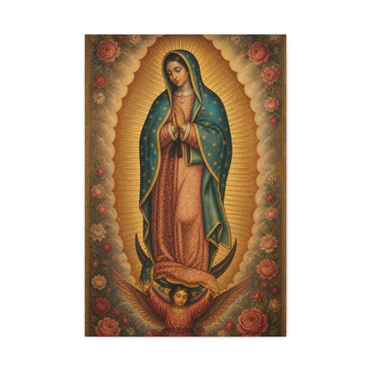 Our Lady of Guadalupe Floral Sacred Icon Wall Art & Canvas Print