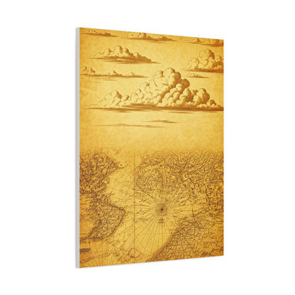 Vintage Compass Journey Map Wall Art & Canvas Prints