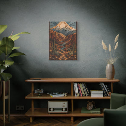 Layered Canyon Wood Mosaic Southwest Wall Art & Canvas Print