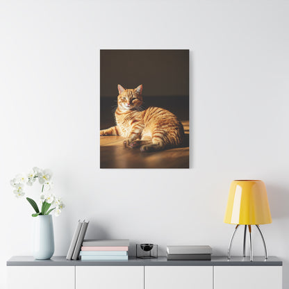 Sunlit Feline Serenity Wall Art & Canvas Print