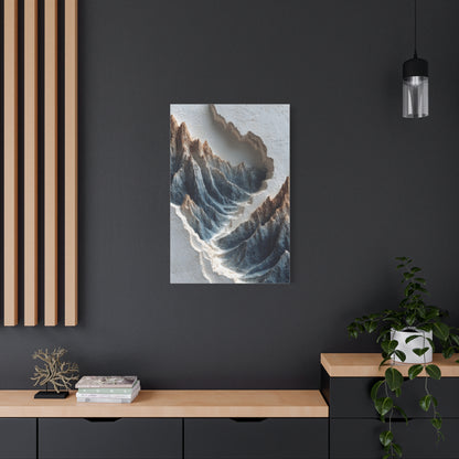 Sculpted Topographic Mountain Relief Wall Art & Canvas Print