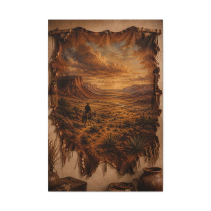 Leather Hide Desert Panorama Southwest Wall Art & Canvas Print