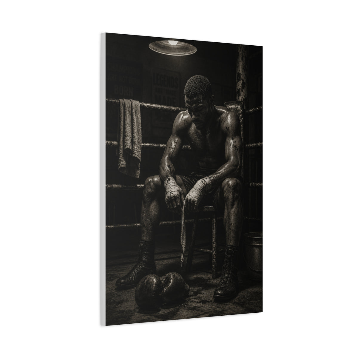 Monochrome Boxer Legacy Sports Wall Art & Canvas Print