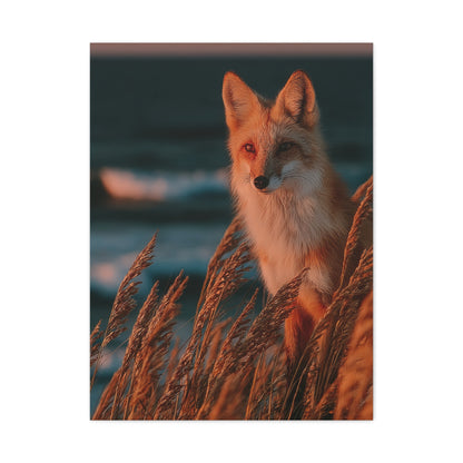 Coastal Dune Fox Golden Hour Wall Art & Canvas Print
