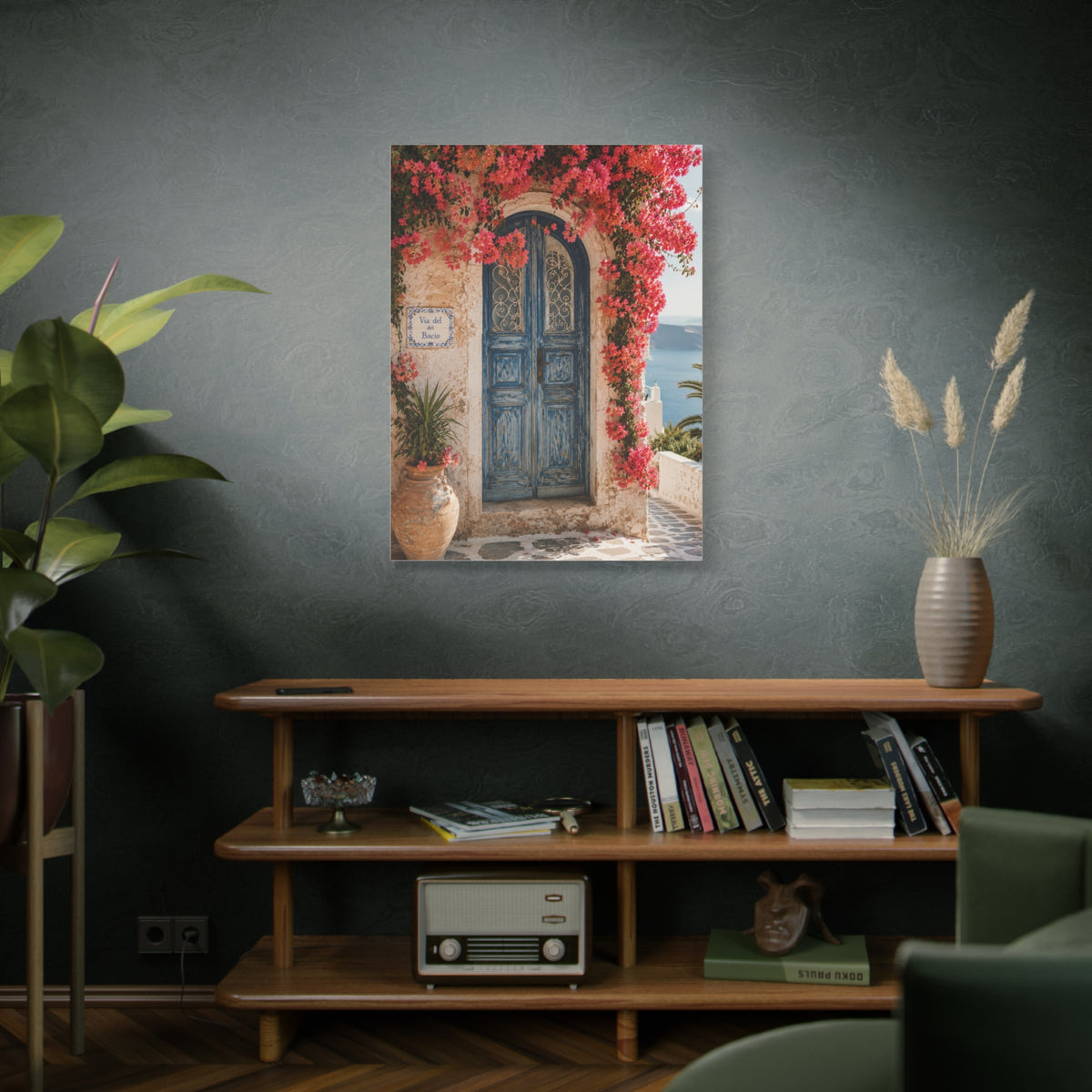 Bougainvillea Arch Mediterranean Door Tropical Wall Art & Canvas Print