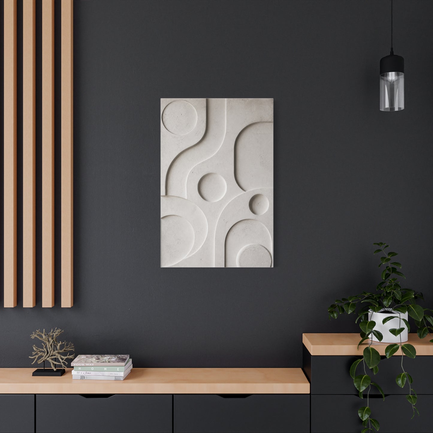 Monumental White Concrete Relief Wall Art & Canvas Print