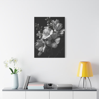 Classic Wildflower Cluster in Monochrome Wall Art & Canvas Prints