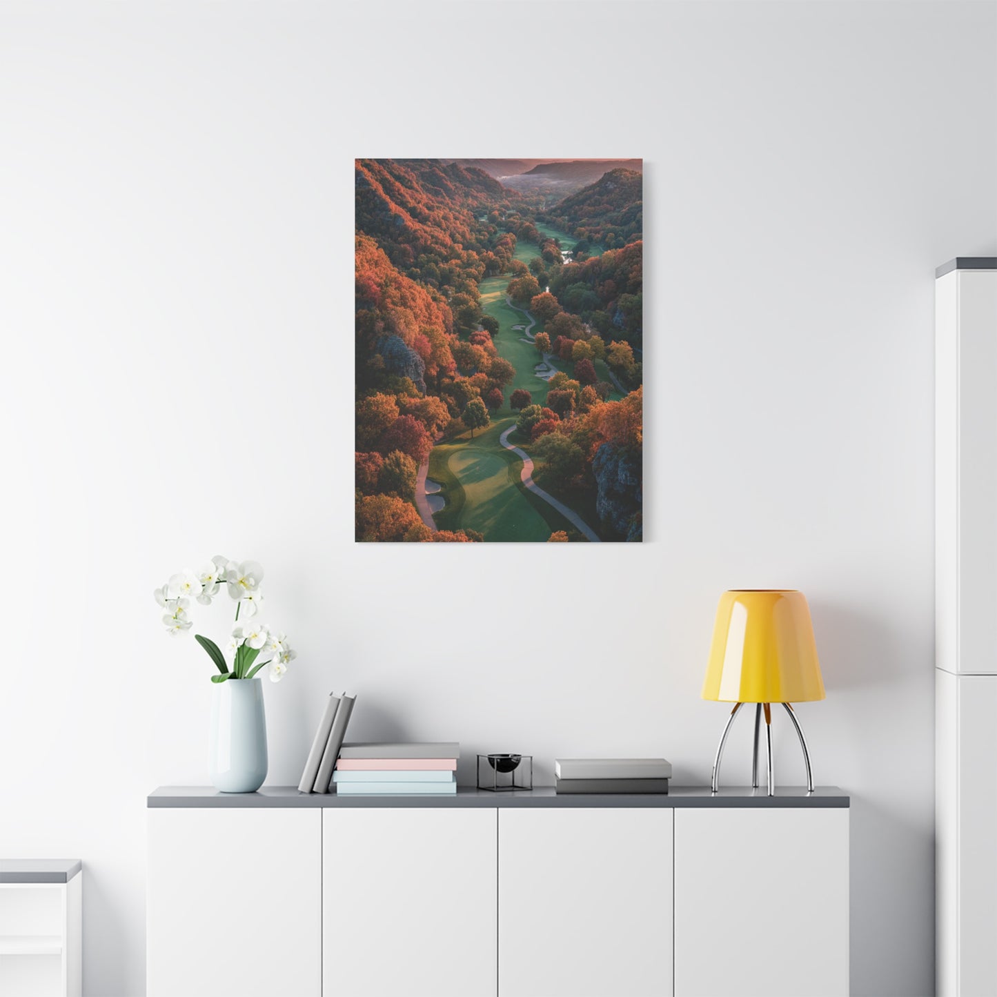 Autumn Valley Golf Course Aerial Wall Art & Canvas Print