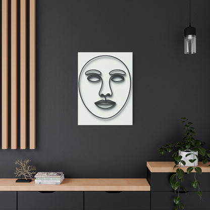 Calm Contour Abstract Face Wall Art & Canvas Print