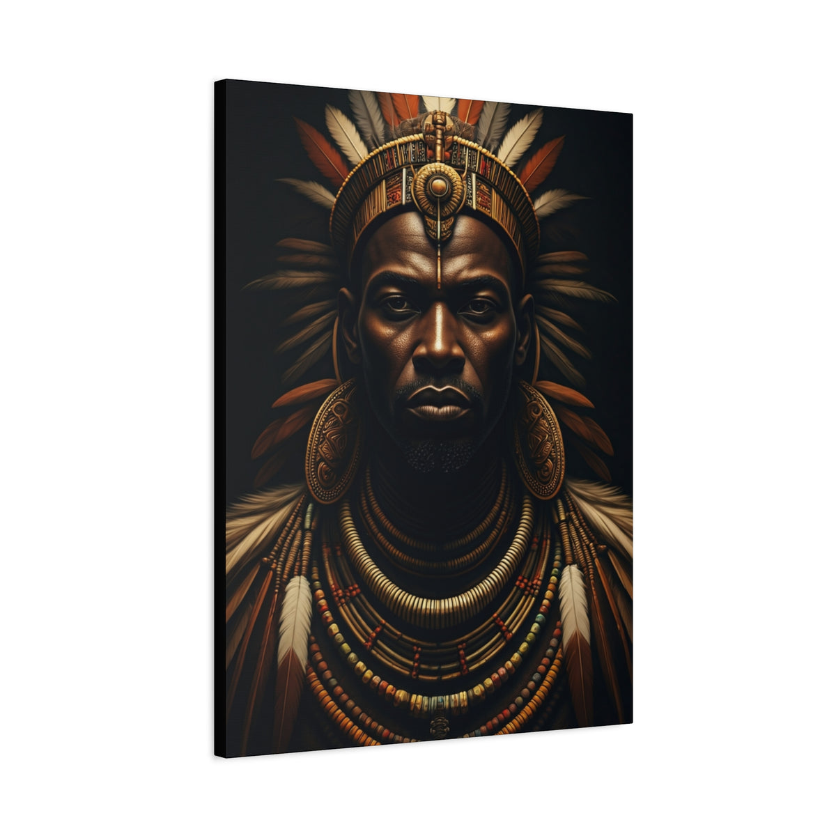 Crowned Tribal King Portrait Wall Art & Canvas Prints